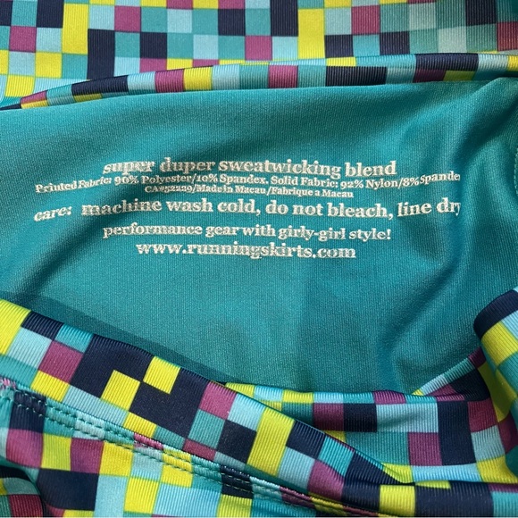 Runningskirts.com Blue Pixel Athletic Skirt Wide Waistband, Sz 2 - Picture 15 of 15